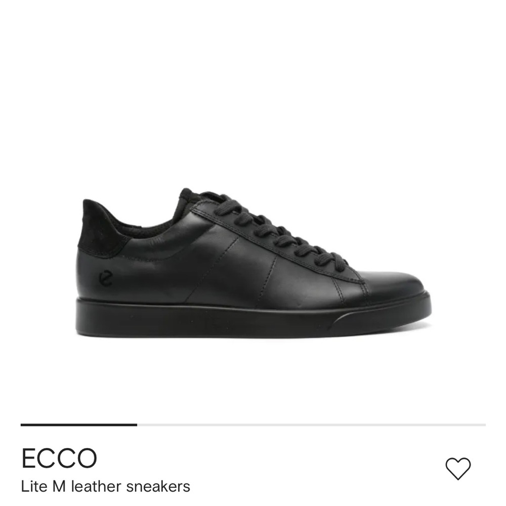 ECCO Mens Light M Leather Sneakers Black NEW 43 EU | 10 US